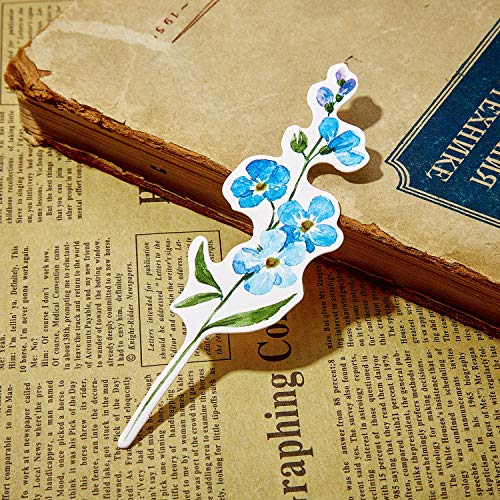 60 Pieces Colorful Flower Bookmarks Floral Bookmark Card Sets Paper Bookmark for Friends and Family Kids Children Boys Girls Book Page Markers, 30 Designs