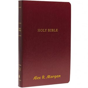personalized bible with custom name or text, kjv, king james version, gift edition faux leather, burgundy