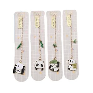 arfuka bookmarks cute panda shaped metal bookmark reading book markers gifts for women, kids, teens girls, readers and book lovers pack of 4