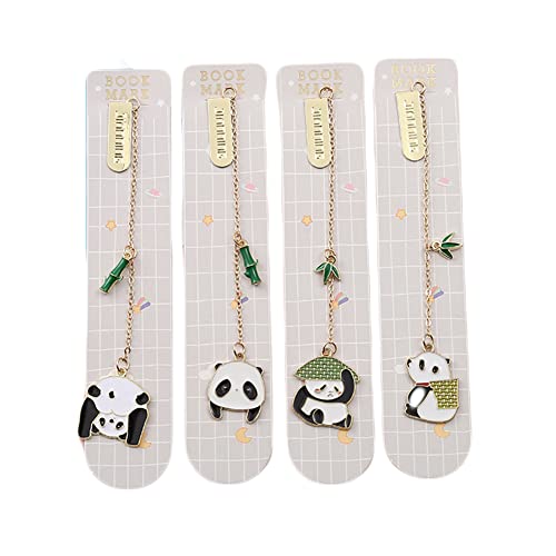 ARFUKA Bookmarks Cute Panda Shaped Metal Bookmark Reading Book Markers Gifts for Women, Kids, Teens Girls, Readers and Book Lovers Pack of 4