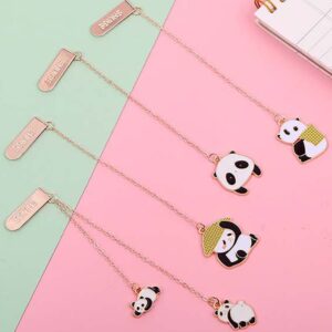 ARFUKA Bookmarks Cute Panda Shaped Metal Bookmark Reading Book Markers Gifts for Women, Kids, Teens Girls, Readers and Book Lovers Pack of 4