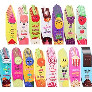 craftshou 120 pcs fruit scented bookmarks for kids scratch and sniff bookmark fun bookmarks 15 styles fruit snack pattern bookmarks for girls boys supplies