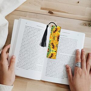 FIVE ELEPHANT Sun Flowers Floral Featuring Funny Inspirational Bookmark, Reader Gifts, Reading Gifts, Gift for Book Lover Writers Friend