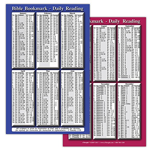 eThought Daily Bible Study Bookmark and Reading Guide - Read The Bible in a Year, Devotional Companion, Gifts for Believers and Scripture Seekers, Pack of 25 (BB-DRYR-25)