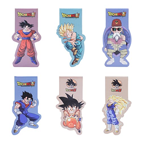 6 Pieces Anime Dragon Bookmarks Anime Goku Laminated Dragon Goku Bookmarks Book Page Markers for Teen(6*3cm, Dragon-Ball)