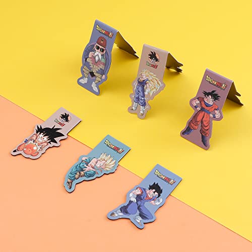 6 Pieces Anime Dragon Bookmarks Anime Goku Laminated Dragon Goku Bookmarks Book Page Markers for Teen(6*3cm, Dragon-Ball)