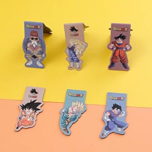 6 Pieces Anime Dragon Bookmarks Anime Goku Laminated Dragon Goku Bookmarks Book Page Markers for Teen(6*3cm, Dragon-Ball)
