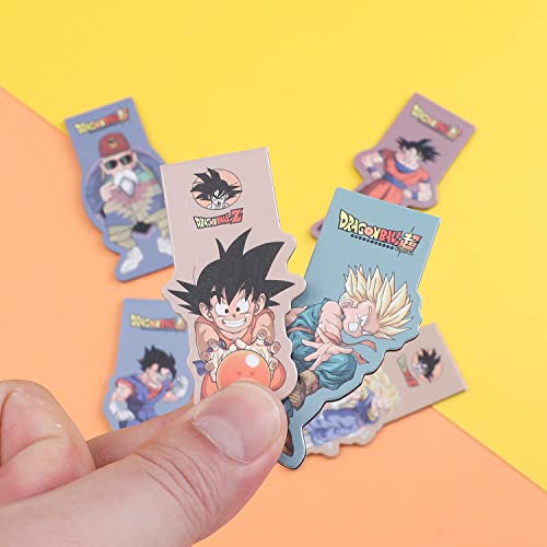 6 Pieces Anime Dragon Bookmarks Anime Goku Laminated Dragon Goku Bookmarks Book Page Markers for Teen(6*3cm, Dragon-Ball)