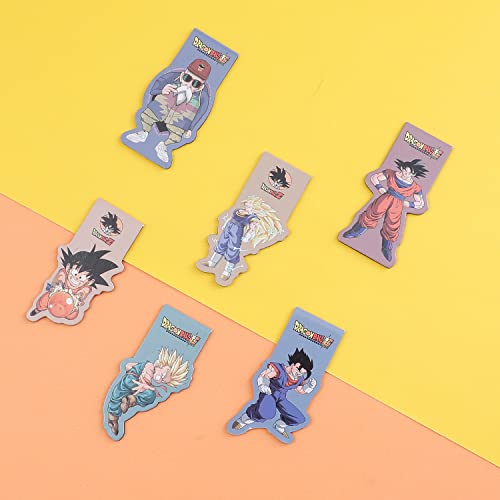 6 Pieces Anime Dragon Bookmarks Anime Goku Laminated Dragon Goku Bookmarks Book Page Markers for Teen(6*3cm, Dragon-Ball)