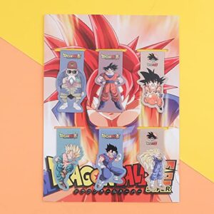 6 Pieces Anime Dragon Bookmarks Anime Goku Laminated Dragon Goku Bookmarks Book Page Markers for Teen(6*3cm, Dragon-Ball)