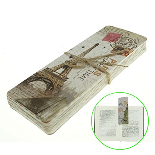 AKOAK 30 Piece Set Vintage European Scenes Retro Old Travel Postcard Bookmarks,Note Pads,Memo Pads