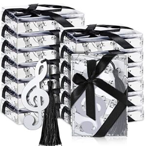 48 pcs hollow musical notes bookmarks party gifts wedding favors metal music note bookmark with tassels and music note gift box for students guests classroom office home music wedding birthday party