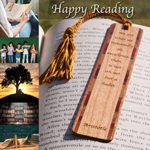 Aristotle Excellence Quote, Engraved Wooden Bookmark - Also Available with Personalization - Made in USA