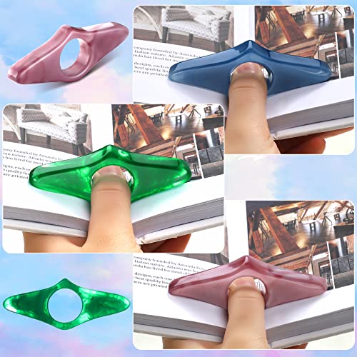 3 Pieces Thumb Book Page Holder Resin Thumb Bookmark Personalized Thumb Reading Ring Handmade Finger Book Holder Book Reading Accessories for Reading in Bed Teachers Readers Book Lovers Gifts Literary