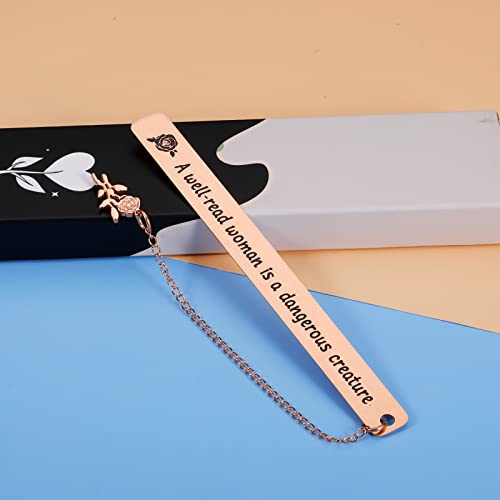 Book Lover Gift for Woman Inspirational Bookmark Graduation Birthday Valentine Gift for Female Friends Teen Girls Daughter Mom Grandma Teacher Christmas Bookmark Gift for Coworker Boss Lady Rose Gold