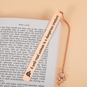 Book Lover Gift for Woman Inspirational Bookmark Graduation Birthday Valentine Gift for Female Friends Teen Girls Daughter Mom Grandma Teacher Christmas Bookmark Gift for Coworker Boss Lady Rose Gold