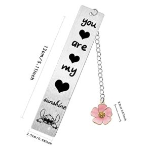 Ohana Bookmark Gifts You are My Sunshine Gift for Daughter, Niece, Girls Stitch Gifts Cute Bookmarks for BFF Women Friendship Birthday Gift Book Lovers Inspirational Presents