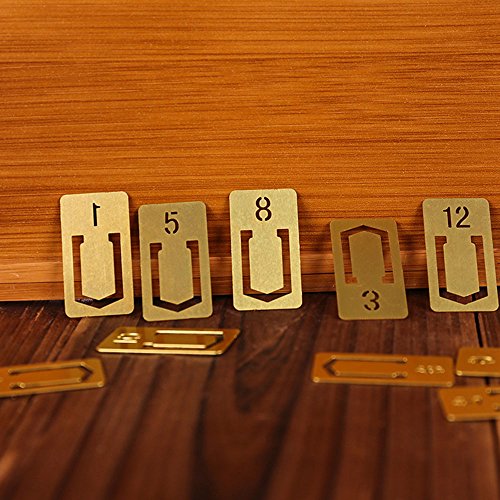 EKLOEN 12pcs Brass Bookmarks, Mini Cute 1-12 Number Book Marks Ideal Gifts