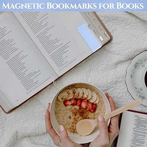 30 Pcs Magnetic Bookmarks Book Magnets for Readers Assorted Colored Page Book Markers 2 Sides Printed Magnet Bookmark Clips for Women Men Book Lovers Teachers Students Planner Reading, 0.8 x 2.4''