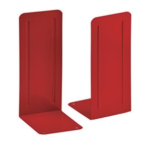 acrimet jumbo premium metal bookends 9″ (heavy duty) (red color) (1 pair)
