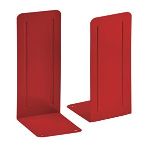 Acrimet Jumbo Premium Metal Bookends 9" (Heavy Duty) (Red Color) (1 Pair)