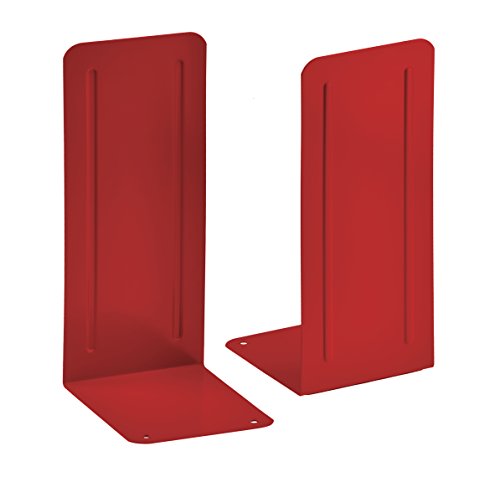 Acrimet Jumbo Premium Metal Bookends 9" (Heavy Duty) (Red Color) (1 Pair)