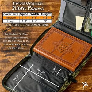 Christian Art Gifts Tri-Fold Realtree Camo Bible / Book Organizer w/"Way-Truth-Life" Badge (Medium)