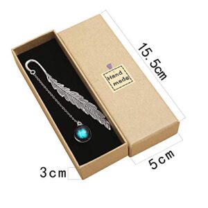 Toirxarn Metal Feather Bookmark - Unique 12 Constellation Designs with Fluorescent Pendants, Perfect Gift Idea for Women's Birthday, Girls, Boy Friends, Readers, Students, and Teachers.(Blue Pisces)