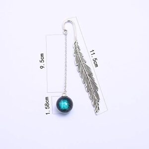 Toirxarn Metal Feather Bookmark - Unique 12 Constellation Designs with Fluorescent Pendants, Perfect Gift Idea for Women's Birthday, Girls, Boy Friends, Readers, Students, and Teachers.(Blue Pisces)