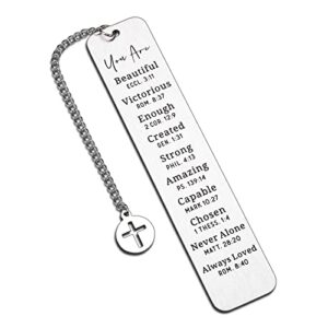 christmas gifts for women inspirational religious bookmarks, christian bible verse bookmark for girls daughter book lovers birthday bookmarks gift for friend female bookworm church bulk gift