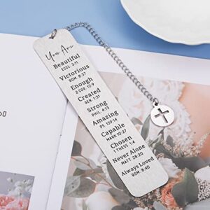 Christmas Gifts for Women Inspirational Religious Bookmarks, Christian Bible Verse Bookmark for Girls Daughter Book Lovers Birthday Bookmarks Gift for Friend Female Bookworm Church Bulk Gift