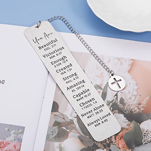 Christmas Gifts for Women Inspirational Religious Bookmarks, Christian Bible Verse Bookmark for Girls Daughter Book Lovers Birthday Bookmarks Gift for Friend Female Bookworm Church Bulk Gift