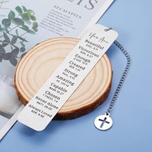 Christmas Gifts for Women Inspirational Religious Bookmarks, Christian Bible Verse Bookmark for Girls Daughter Book Lovers Birthday Bookmarks Gift for Friend Female Bookworm Church Bulk Gift