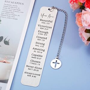 Christmas Gifts for Women Inspirational Religious Bookmarks, Christian Bible Verse Bookmark for Girls Daughter Book Lovers Birthday Bookmarks Gift for Friend Female Bookworm Church Bulk Gift