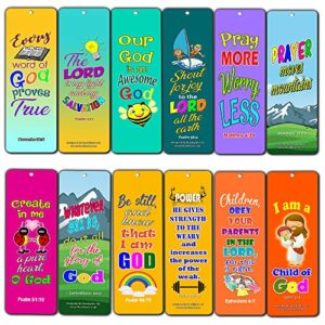 easy bible scriptures for kids – colorful (30-pack) – handy memory verses for kids and colorful bookmarks perfect for children’s ministries and sunday schools