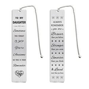 jzxwan daughter gifts from mom and dad，personalized birthday graduation gifts for daughter, sometimes you forget you’re awesome bookmark for daughter