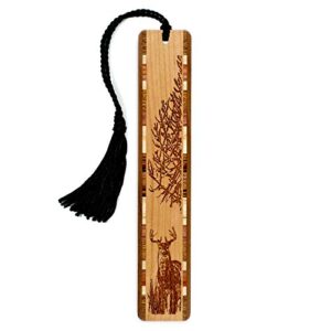 Deer - Engraved Wooden Bookmark with Tassel - Made in USA - Search B07325JNP6 for Personalized Version