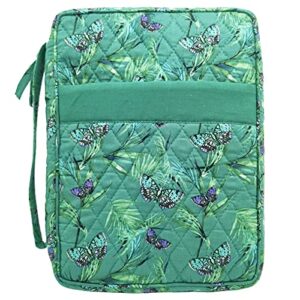 diwi quilted bible cover extra large sizes 11.25 x 8.25 x 2.75 inches good book case teal color (xl, c1 butterfly green)
