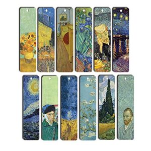 van gogh bookmarks (12-pack) – starry night – sunflowers – irises – art paintings bookmarker – cool bookmarker for men and women – best quality stocking stuffers