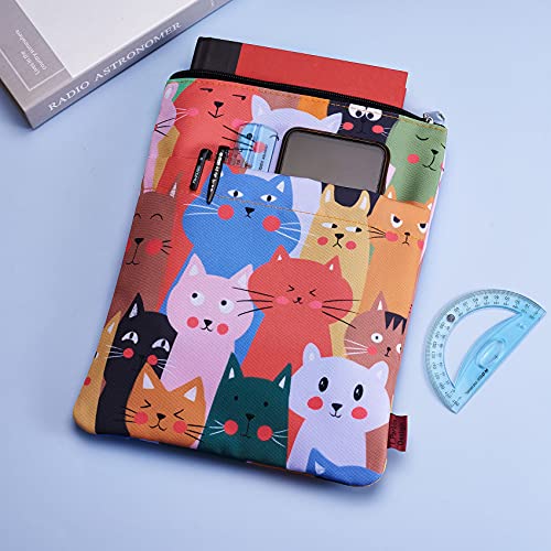 Cat Book Sleeve, Book Covers for Paperbacks, Washable Fabric, Book Sleeves with Zipper, Medium 11 Inch X 8.7 Inch Book Lover Gifts