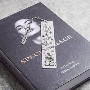 Stainless Steel Bookmark for Book Lover for Kids Girls Women Men Book Marks Happy 15th Birthday Gift