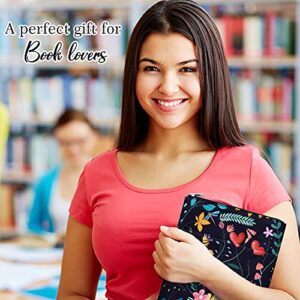 Book Sleeve Cute Snail Black Floral Book Protector Book Sleeves with Zipper, Medium 11 Inch X 8.7 Inch Book Lover Gifts
