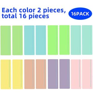 16 Pieces Guided Reading Highlight Strips Colored Overlays Bookmark Reading Tracking Rulers with Line for Dyslexia, ADHD and to Reduce Visual Stress