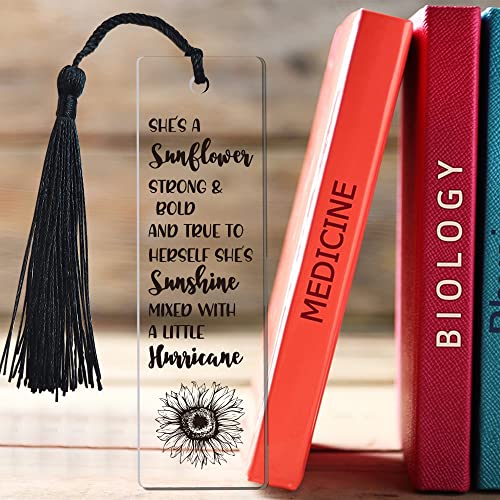 Sunshine Sunflower Strong Inspirational Funny Bookmark Gifts for Women Girls Lovers Bookworm Daughter Lovers Friend Sister Book Female Sister Gifts Friendship Gifts