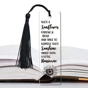 Sunshine Sunflower Strong Inspirational Funny Bookmark Gifts for Women Girls Lovers Bookworm Daughter Lovers Friend Sister Book Female Sister Gifts Friendship Gifts