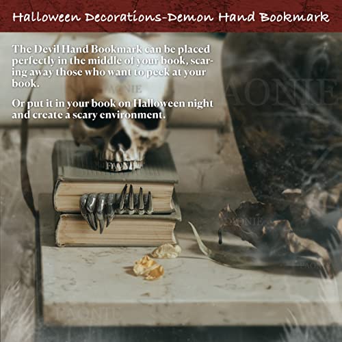 FAONIE Thriller Demon Hand Bookmark, Fashionable Devil's Hand Resin Bookmark Horror Halloween Bookmark The Best Gift for Friends Family Book Friends