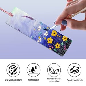 Bekecidi 30 Pcs Blank Acrylic Bookmark Clear Bookmarks with Hole DIY Blank Bookmarks with 30pcs Multicolor Tassel for Readers Teachers Students Birthday Gift (12 x 3.2cm)