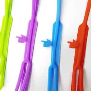 NSBELL 10PCS Silicone Finger Point Bookmark, Lovely Book Marker Strap for Office Supplies School Supplies Stationery Gift