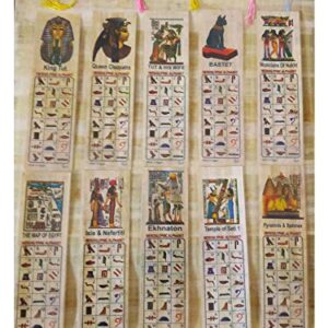 Set of 10 Large Egyptian Papyrus Book Marks History Educational