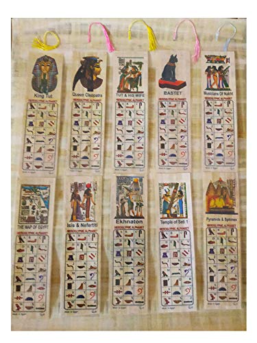 Set of 10 Large Egyptian Papyrus Book Marks History Educational